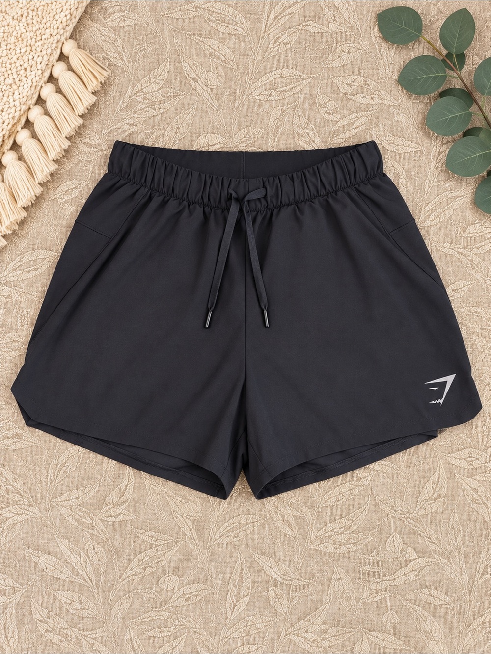 Gymshark Black 2-in-1 Women's Athletic Drawstring Shorts